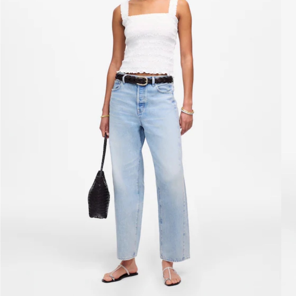 Madewell The Curvy Pieced Barrel-Leg Jeans